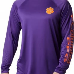 Budget ❤️ Columbia Men's Clemson Tigers Regalia Terminal Tackle Long Sleeve T-Shirt 💯