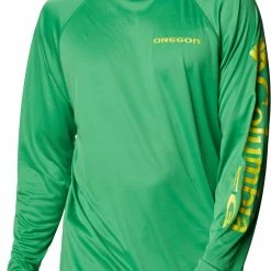 Budget 😀 Columbia Men's Oregon Ducks Green Terminal Tackle Long Sleeve T-Shirt 😀