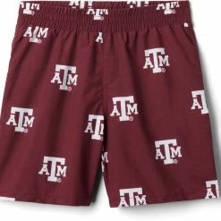 New 🔥 Columbia Youth Texas A&M Aggies Backcast Printed Performance Maroon Shorts For Boys' ✨
