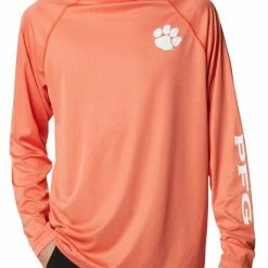 Brand new 🛒 Columbia Men's Clemson Tigers Orange Terminal Tackle Long Sleeve T-Shirt 👍