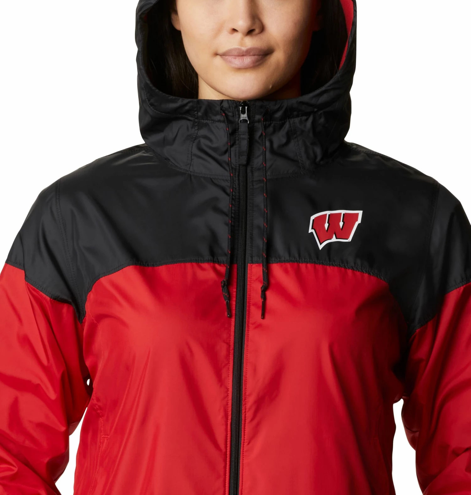 Promo βοΈ Columbia π© Women's Wisconsin Badgers Red/Black Flash Forward Lined Jacket βοΈ - Image 3