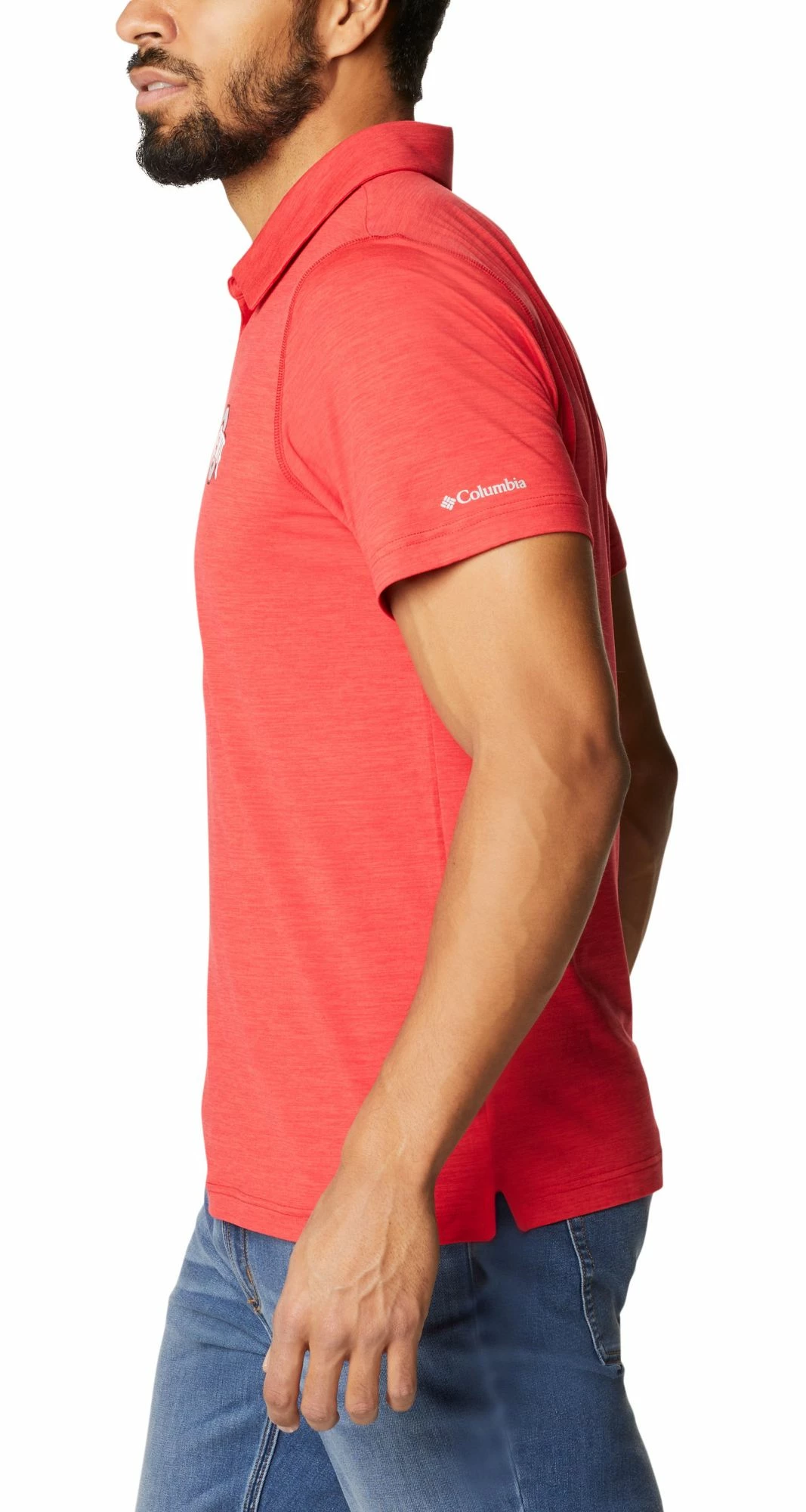 Discount π₯° Columbia Men's Ohio State Buckeyes Scarlet Tech Trail Polo β - Image 2