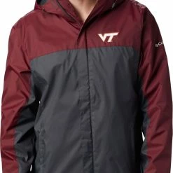 Coupon 💯 Columbia Men's Virginia Tech Hokies Maroon/Grey Glennaker Storm Jacket 🧨
