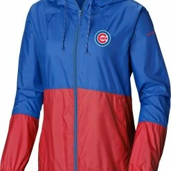Discount ✔️ Columbia 👩 Women's Chicago Cubs Blue Flash Forward Windbreaker 👍