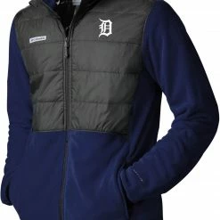 Best Pirce 👏 Columbia Men's Detroit Tigers Navy Full-Zip Fleece Jacket 🔔