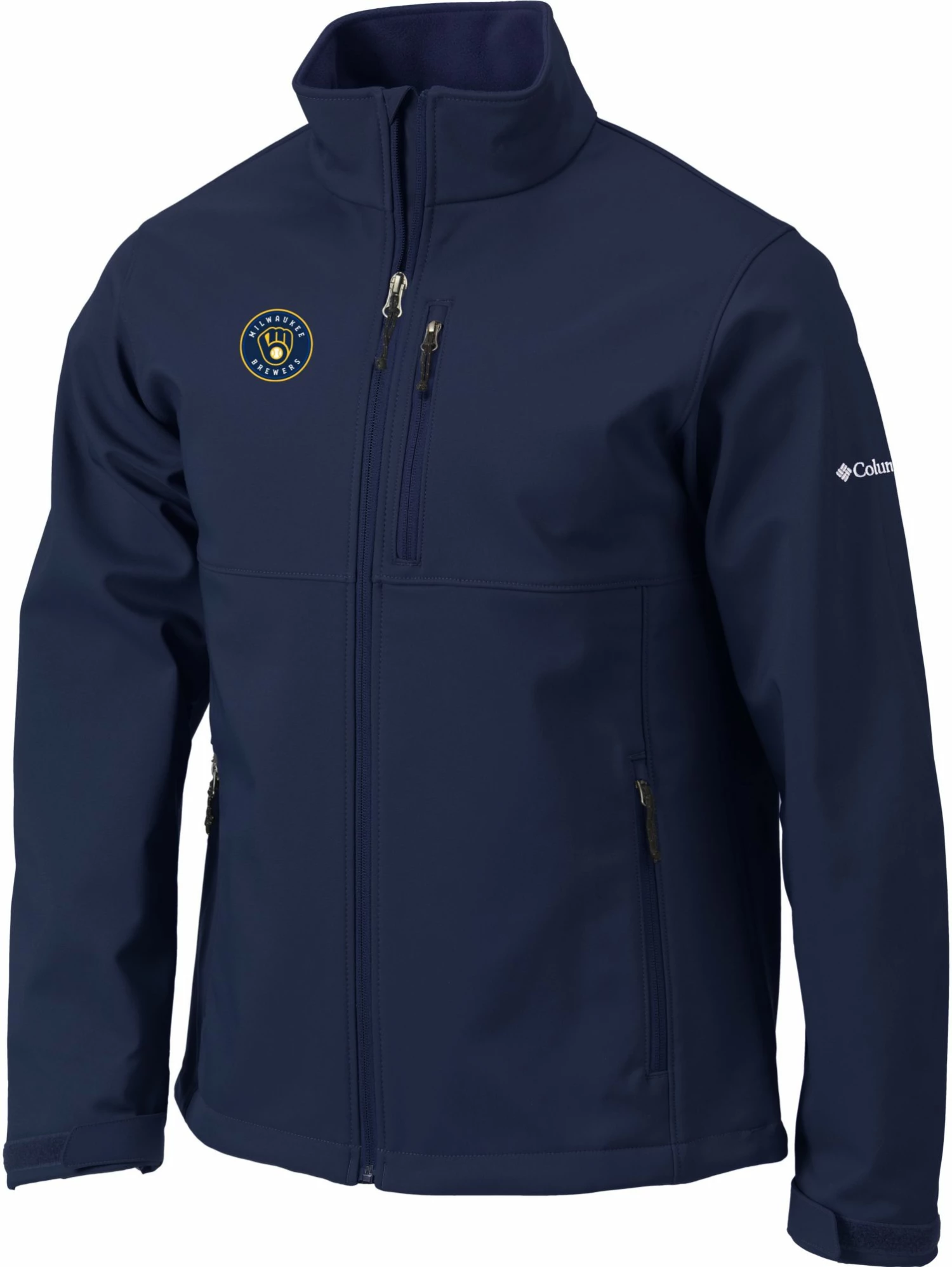 Wholesale π Columbia Men's Milwaukee Brewers Navy Ascender Full-Zip Jacket π