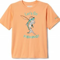 Hot Sale 💯 Columbia Toddler PFG Terminal Tackle Lets Go Fishing T 👚 Shirt For 👧 Girls' Brt Nctr/elctrc Turquoise ✨