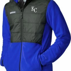 Wholesale 💯 Columbia Men's Kansas City Royals Blue Full-Zip Fleece Jacket 🎁