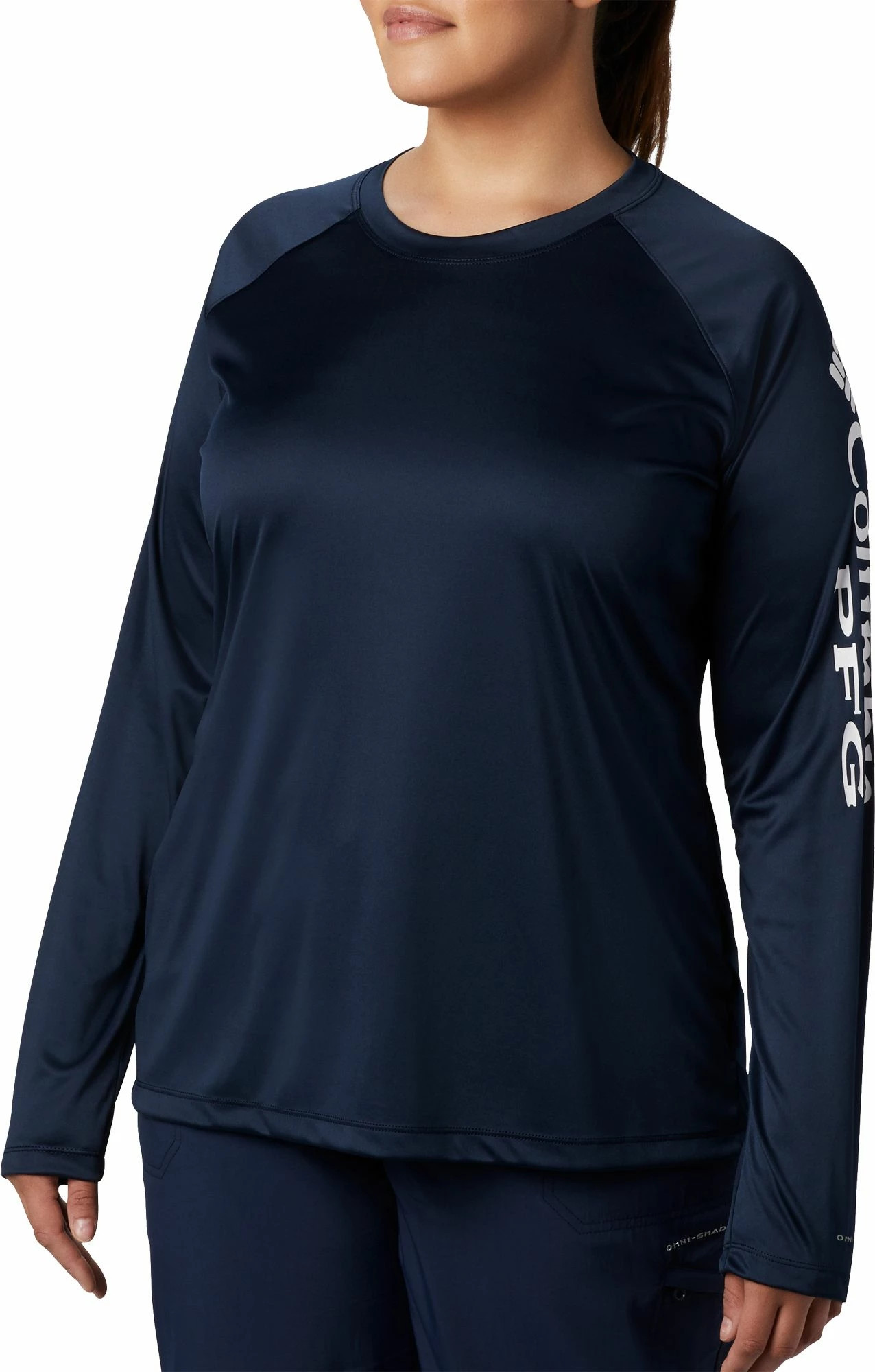 Deals π Columbia π© Women's Plus Size PFG Tidal Tee Long Sleeve π Shirt Tiki Pink/white Logo π€© - Image 4