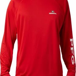 Deals 🧨 Columbia Men's Georgia Bulldogs Red Terminal Tackle Long Sleeve T-Shirt 🥰