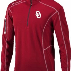 Flash Sale 😉 Columbia Men's Oklahoma Sooners Crimson Shotgun Quarter-Zip 👕 Shirt 😀