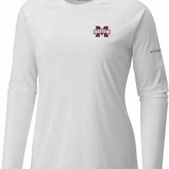 Budget 🔥 Columbia 👩 Women's Mississippi State Bulldogs White Tidal Long Sleeve T-Shirt ✨