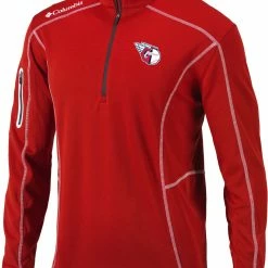 Best Sale ⌛ Columbia Men's Cleveland Guardians Red Shotgun Quarter-Zip 👚 Shirt 🎁