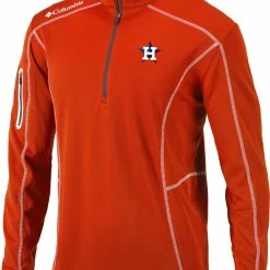 Brand new 🧨 Columbia Men's Houston Astros Orange Shotgun Quarter-Zip 👚 Shirt 😉