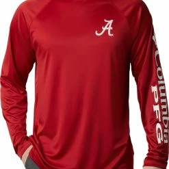 Flash Sale 👍 Columbia Men's Alabama Crimson Tide Crimson Terminal Tackle Long Sleeve T-Shirt 🌟