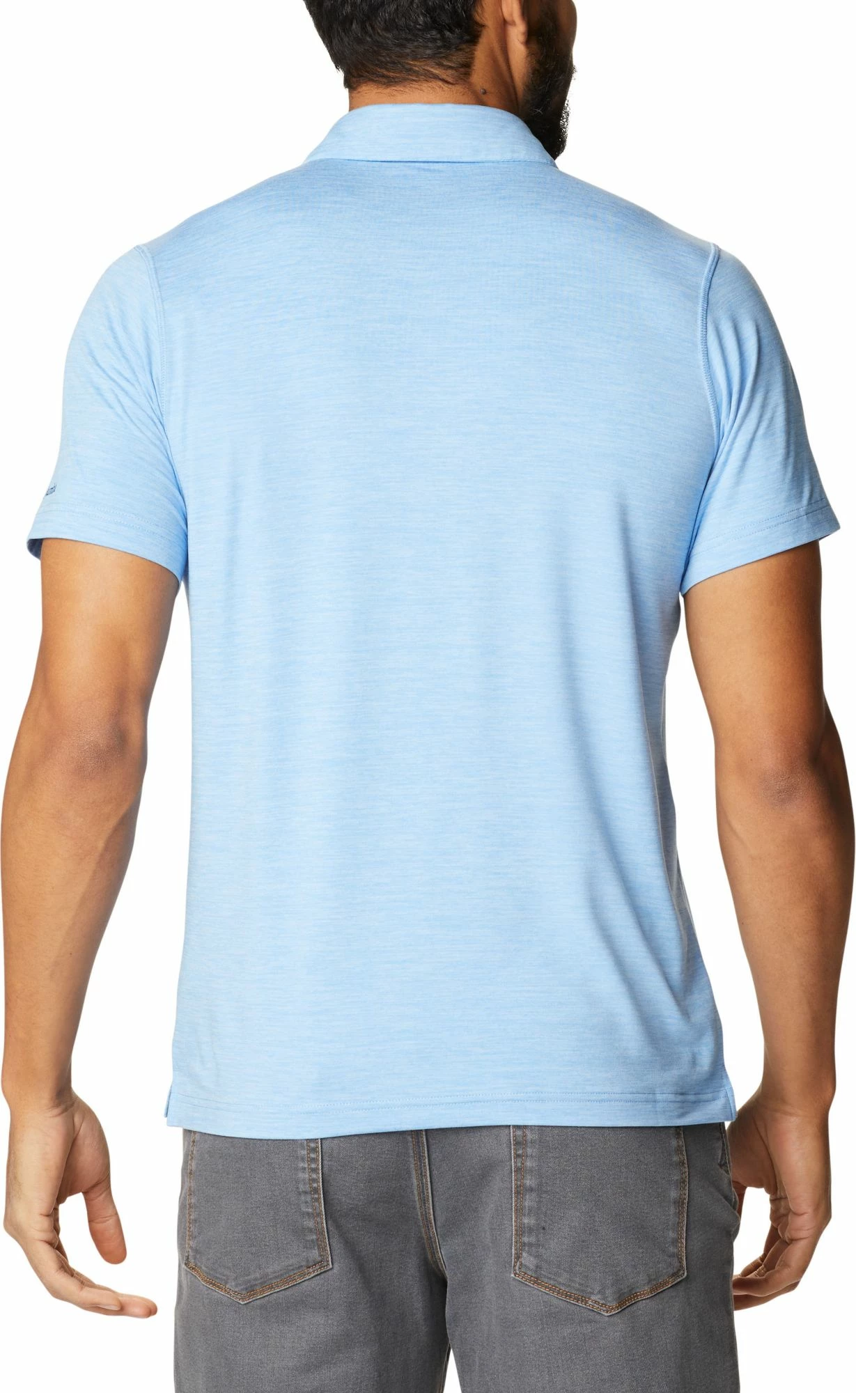 Outlet π Columbia Men's North Carolina Tar π Heels Carolina Blue Tech Trail Polo π - Image 3