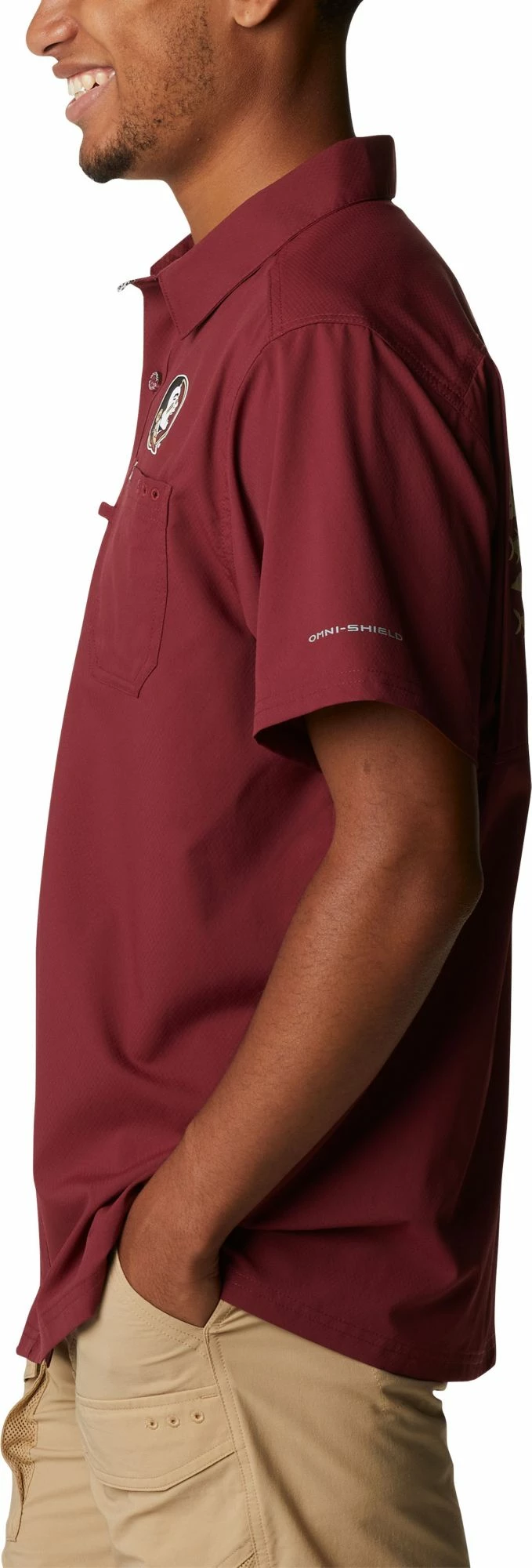 Cheapest π Columbia Men's Florida State Seminoles Garnet Slack Tide Button-Down π Shirt π - Image 2