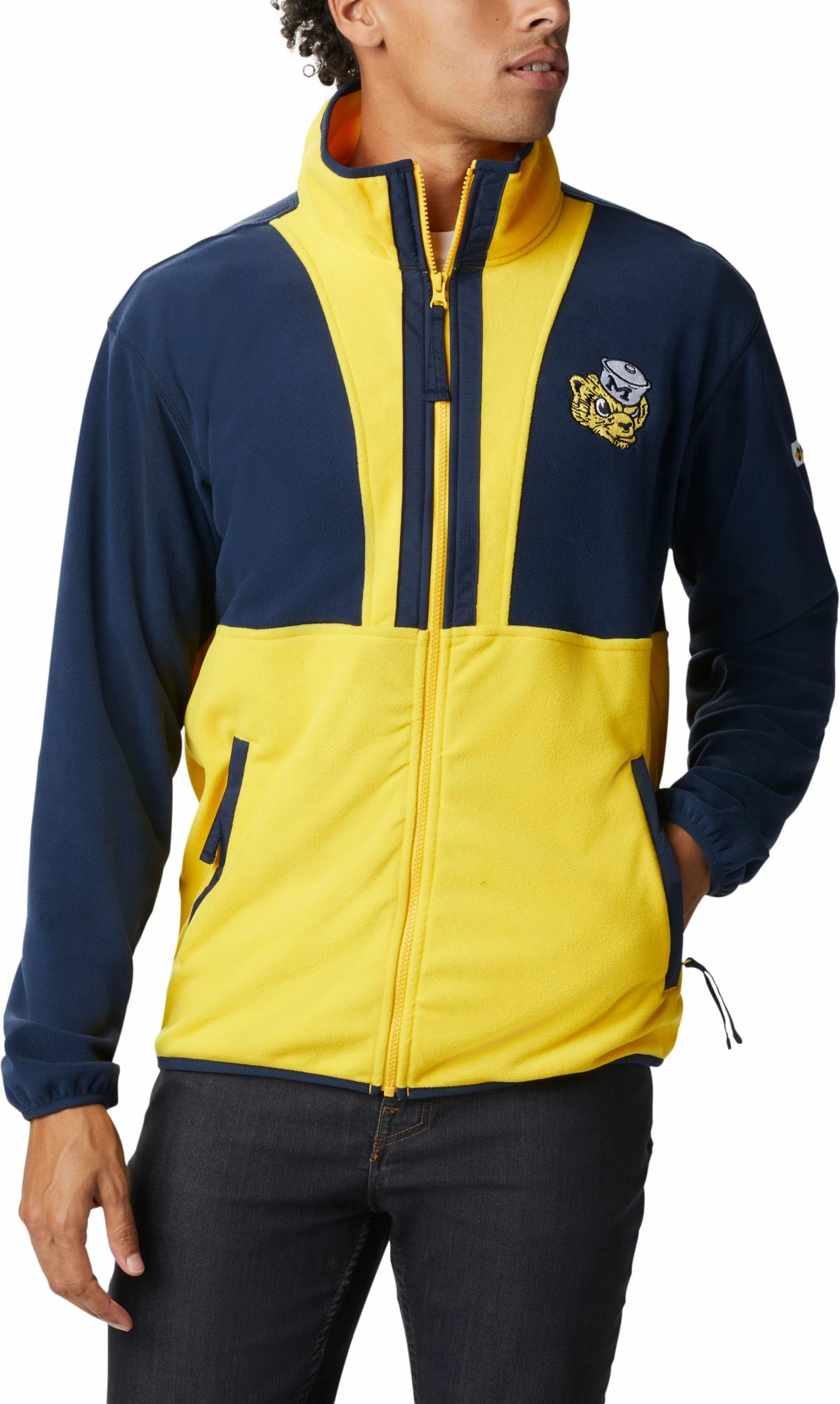 Wholesale π€© Columbia Men's Michigan Wolverines Blue Back Bowl Full-Zip Fleece Jacket β€οΈ