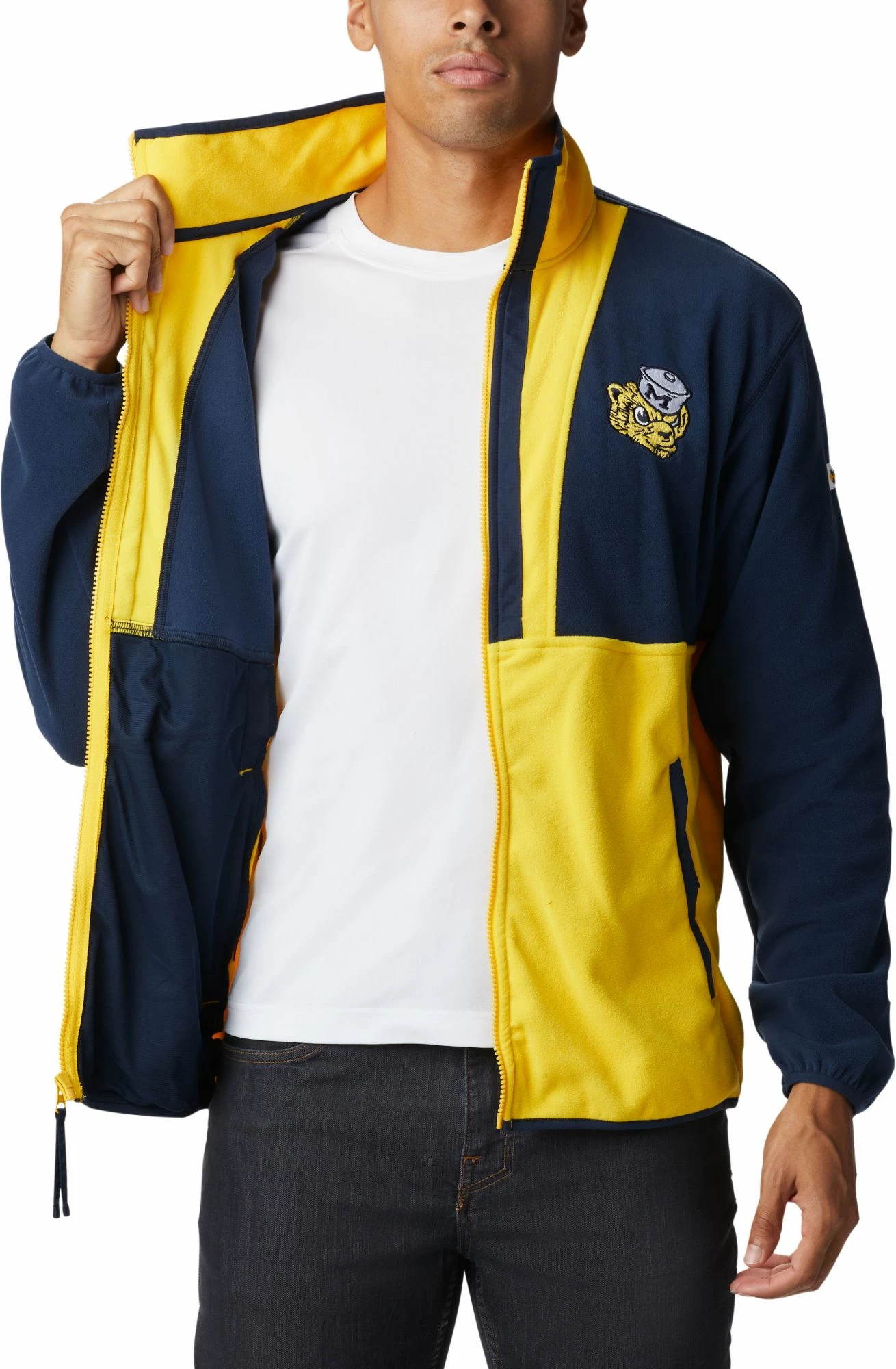 Wholesale π€© Columbia Men's Michigan Wolverines Blue Back Bowl Full-Zip Fleece Jacket β€οΈ - Image 4