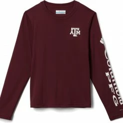 Cheap 🔥 Columbia Youth Texas A&M Aggies Maroon Terminal Tackle Long Sleeve T-Shirt For Boys' ⌛
