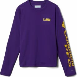 Top 10 🎉 Columbia Youth LSU Tigers Purple Terminal Tackle Long Sleeve T-Shirt For 👧 Girls' ⌛