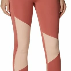 Best Pirce β Columbia π© Women's Columbia Lodge Colorblock 7/8 Leggings Dark Coral Peach/pea Blm π
