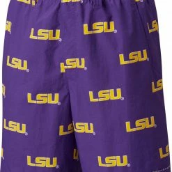 Best Sale 🔔 Columbia Men's LSU Tigers Purple Backcast II Printed Performance Shorts 🎁