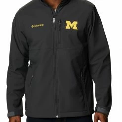 New π€© Columbia Men's Michigan Wolverines Grey Flanker Full-Zip Fleece Jacketv π
