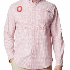 Outlet 🤩 Columbia Men's Ohio State Buckeyes Scarlet Long Sleeve Tamiami 👚 Shirt 😍