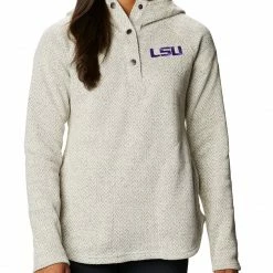 Discount 👏 Columbia 👩 Women's LSU Tigers Darling Days Full-Zip White Hoodie 🎁