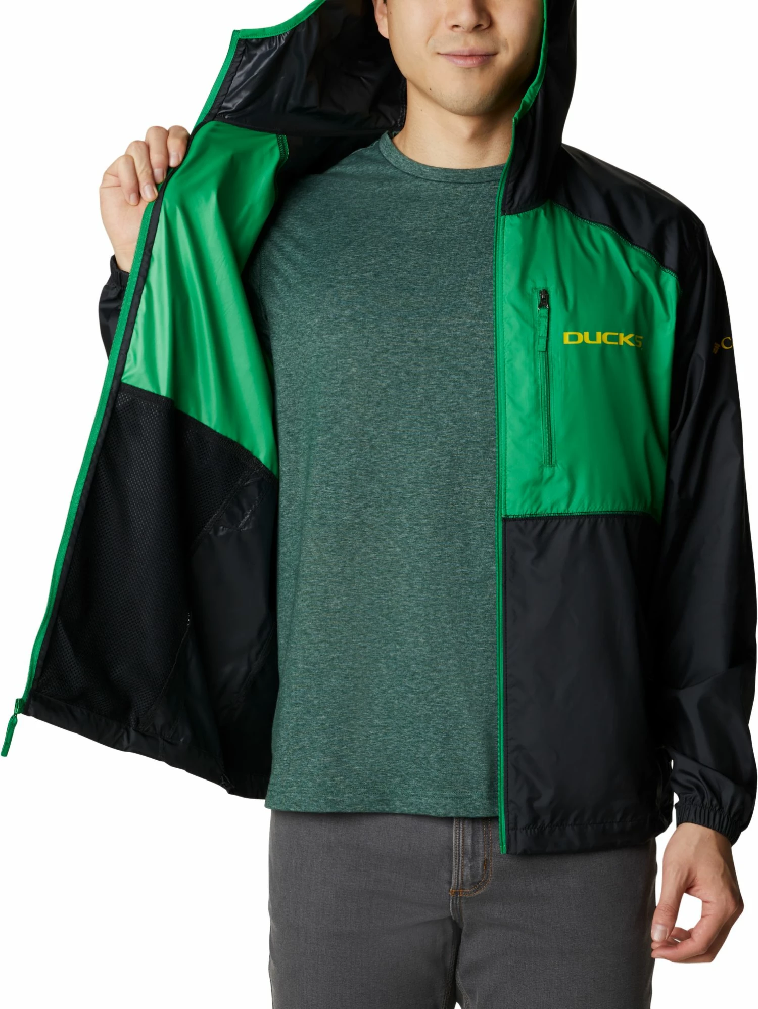 Buy π₯ Columbia Men's Oregon Ducks Black Flash Forward Full-Zip Jacket π - Image 3