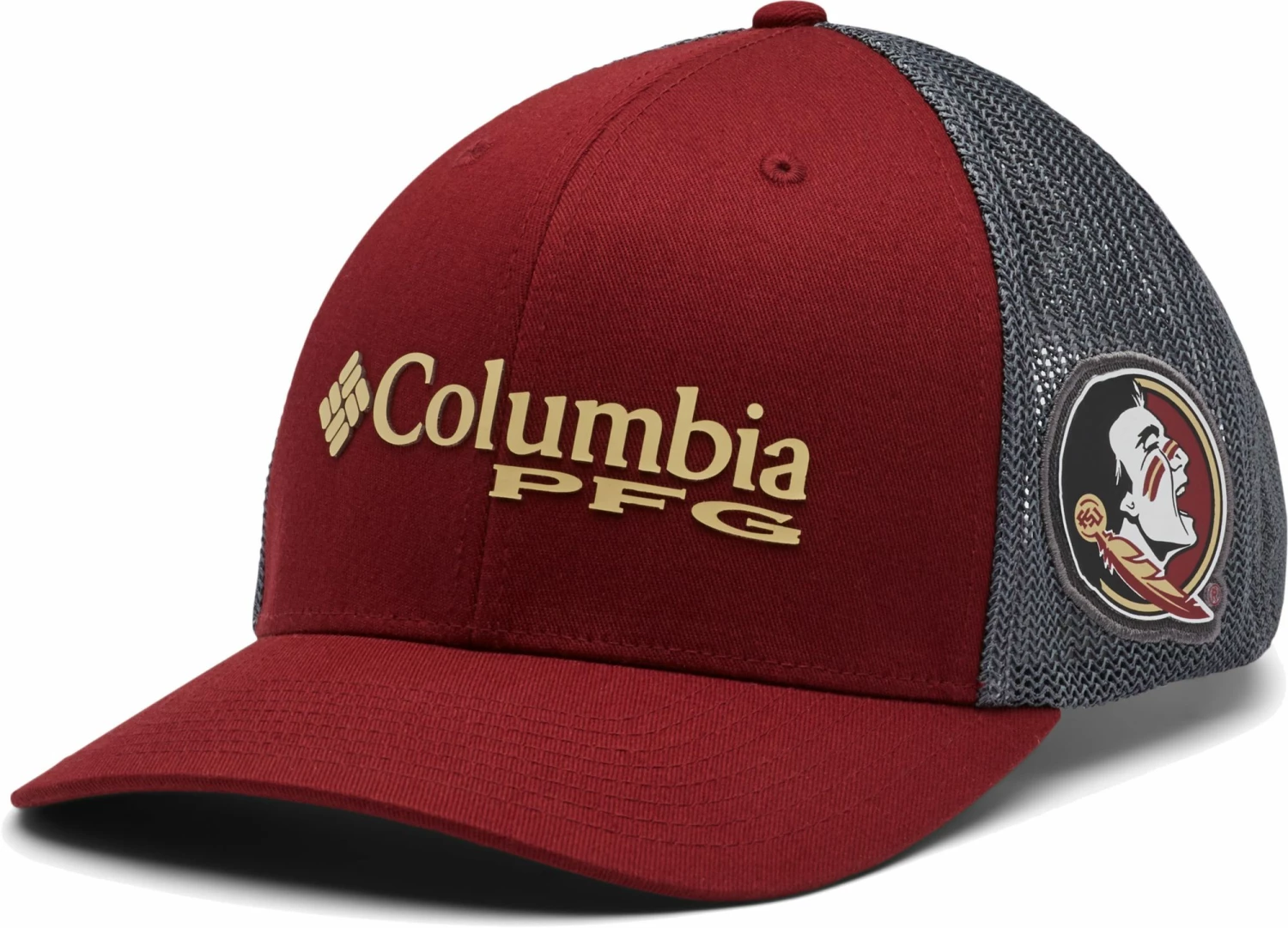 Outlet π Columbia Men's Florida State Seminoles Garnet PFG Mesh Fitted Hat π
