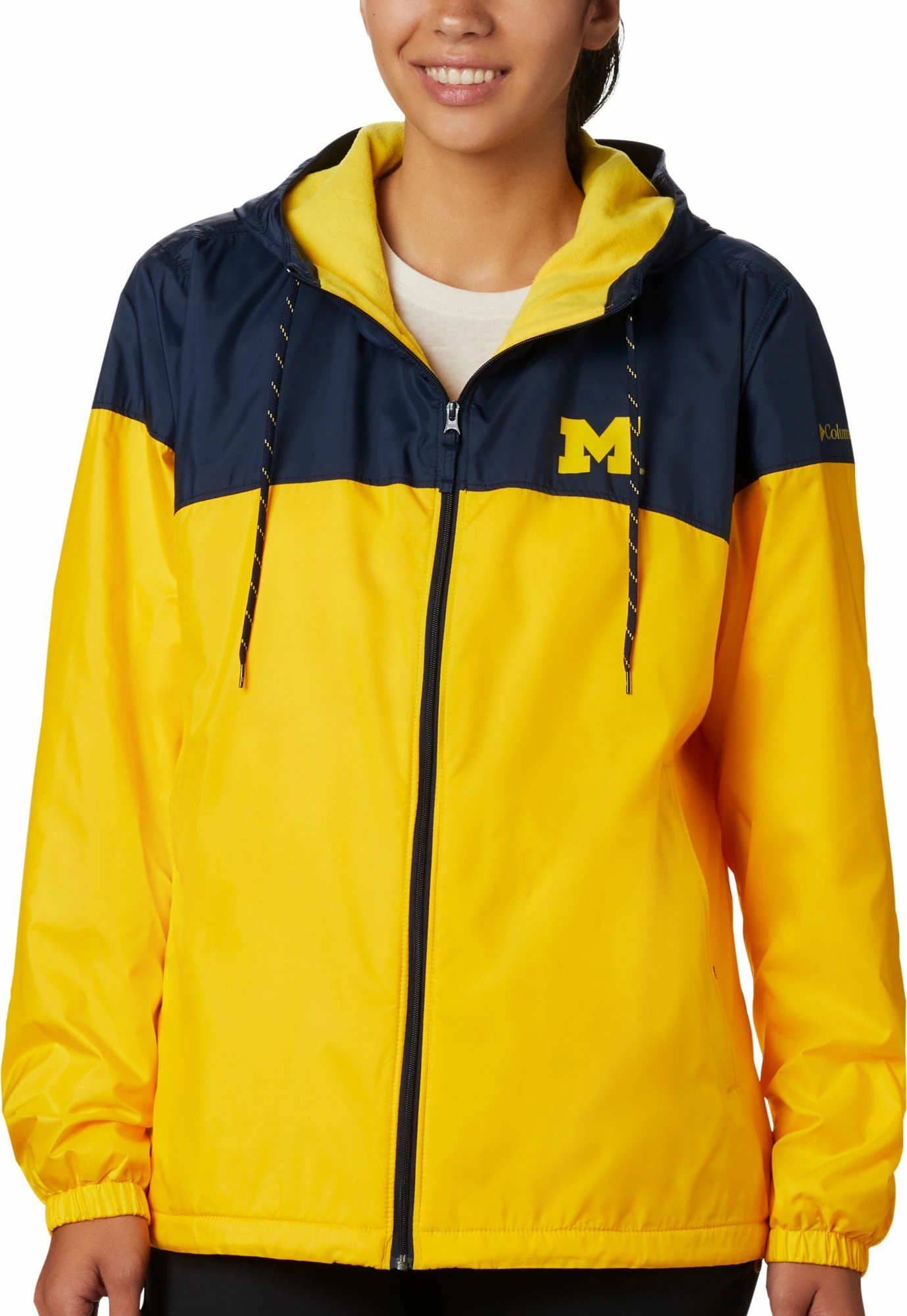 Promo π Columbia π© Women's Michigan Wolverines Blue/Maize CLG Flash Forward Lined Jacket β€οΈ