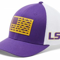 Flash Sale 🤩 Columbia Men's LSU Tigers Purple PFG Flag Mesh Fitted Hat 🤩