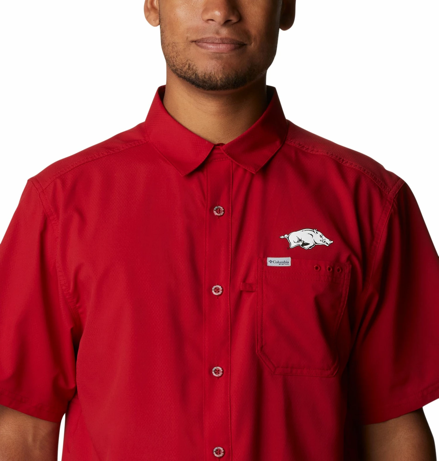 Budget π Columbia Men's Arkansas Razorbacks Cardinal Slack Tide Button-Down π Shirt π - Image 3