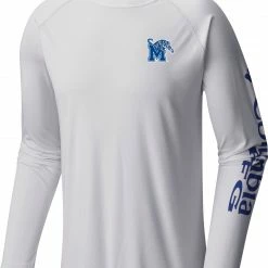 Promo 🛒 Columbia Men's Memphis Tigers White Terminal Tackle Long Sleeve T-Shirt 🤩
