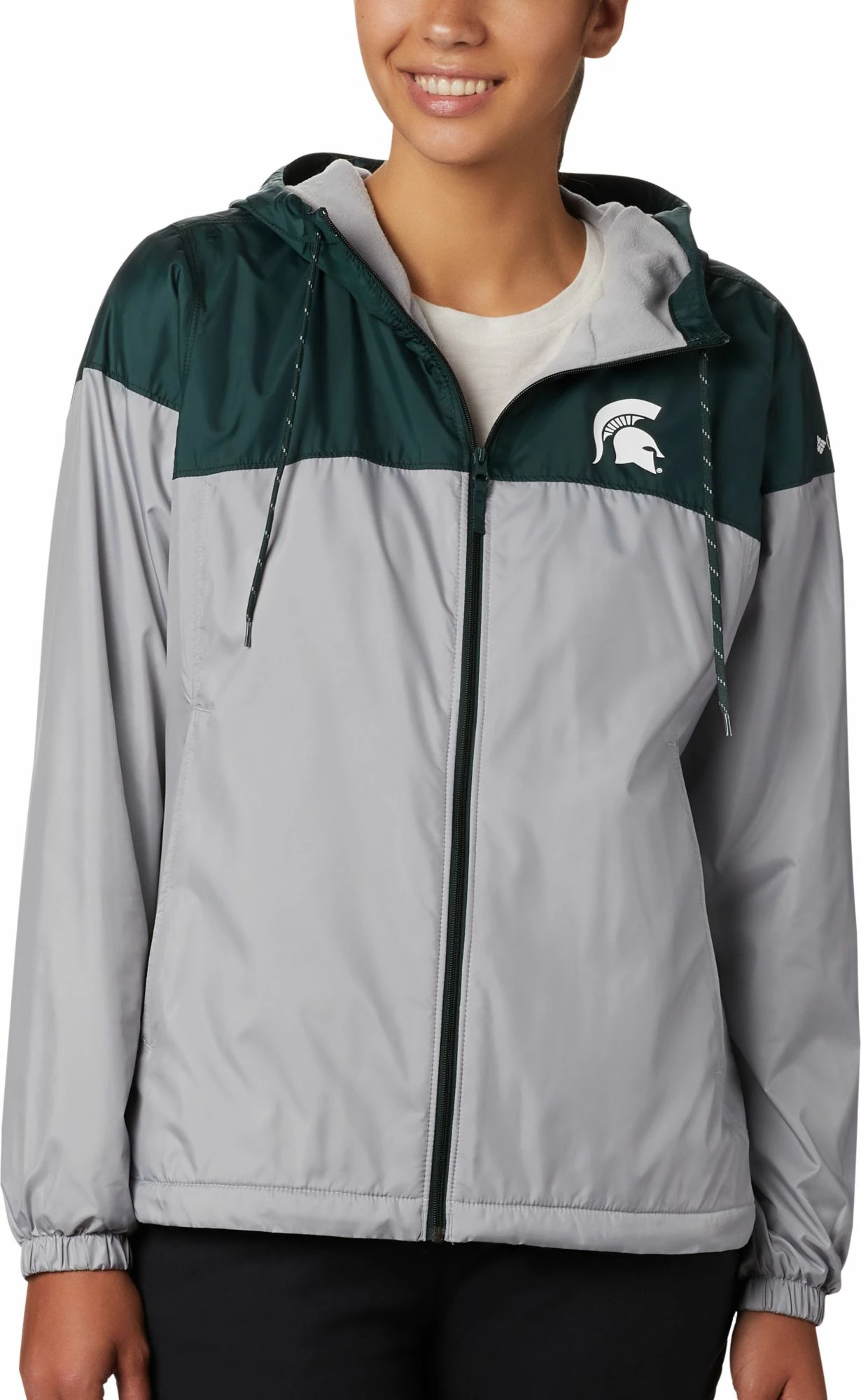 Brand new π Columbia π© Women's Michigan State Spartans Green/Grey CLG Flash Forward Lined Jacket β
