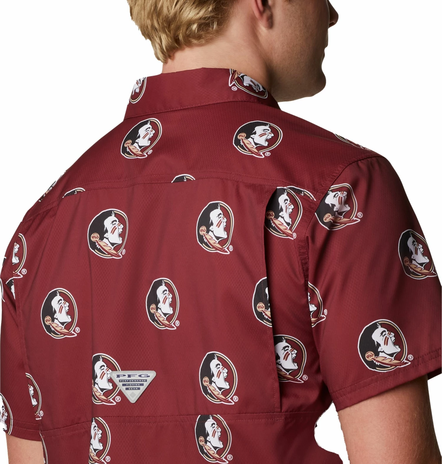 Outlet π Columbia Men's Florida State Seminoles Garnet Super Slack Button Down π Shirt π - Image 4
