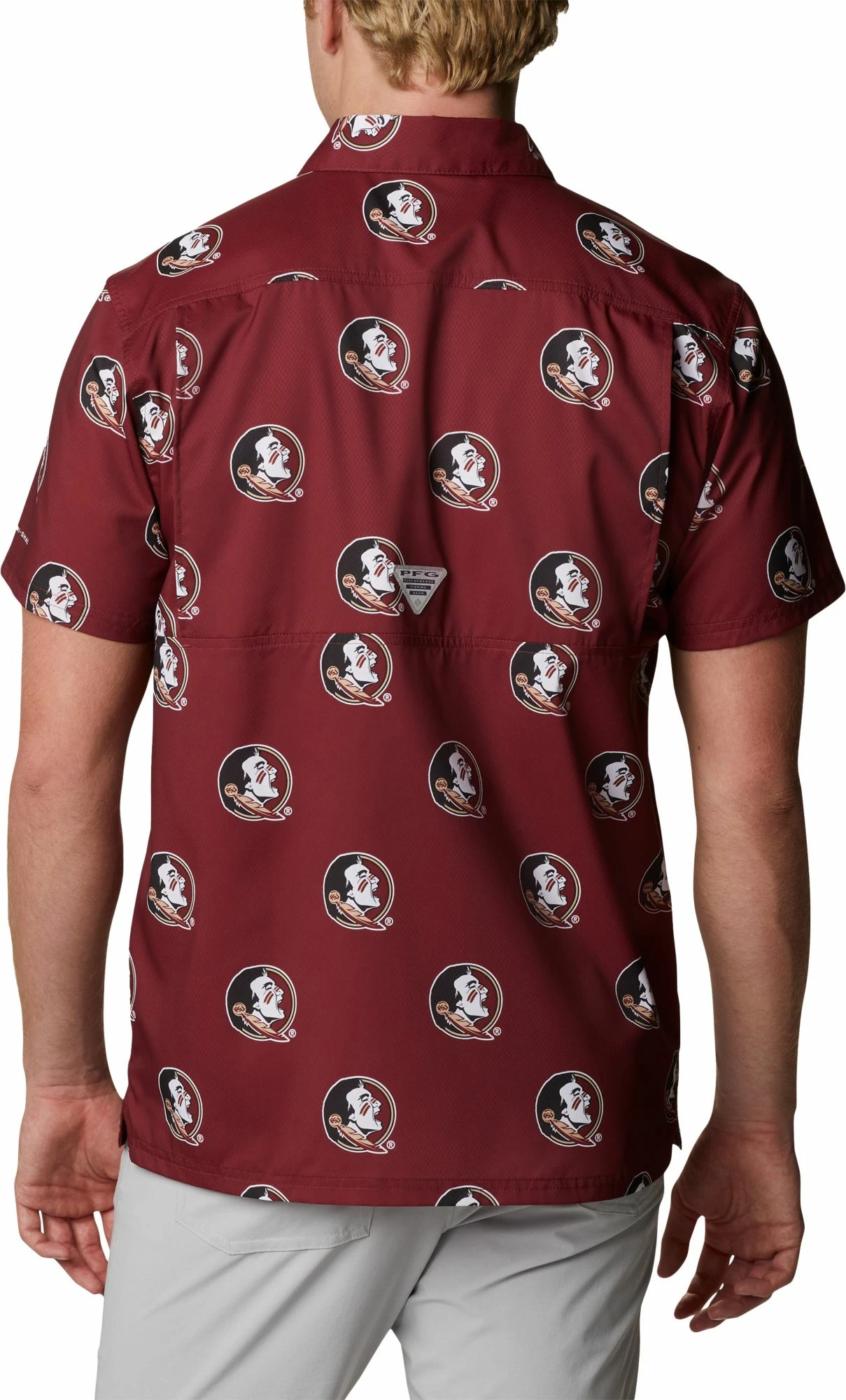 Outlet π Columbia Men's Florida State Seminoles Garnet Super Slack Button Down π Shirt π - Image 5