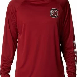 Discount 🎁 Columbia Men's South Carolina Gamecocks Garnet Terminal Tackle Long Sleeve T-Shirt 😉