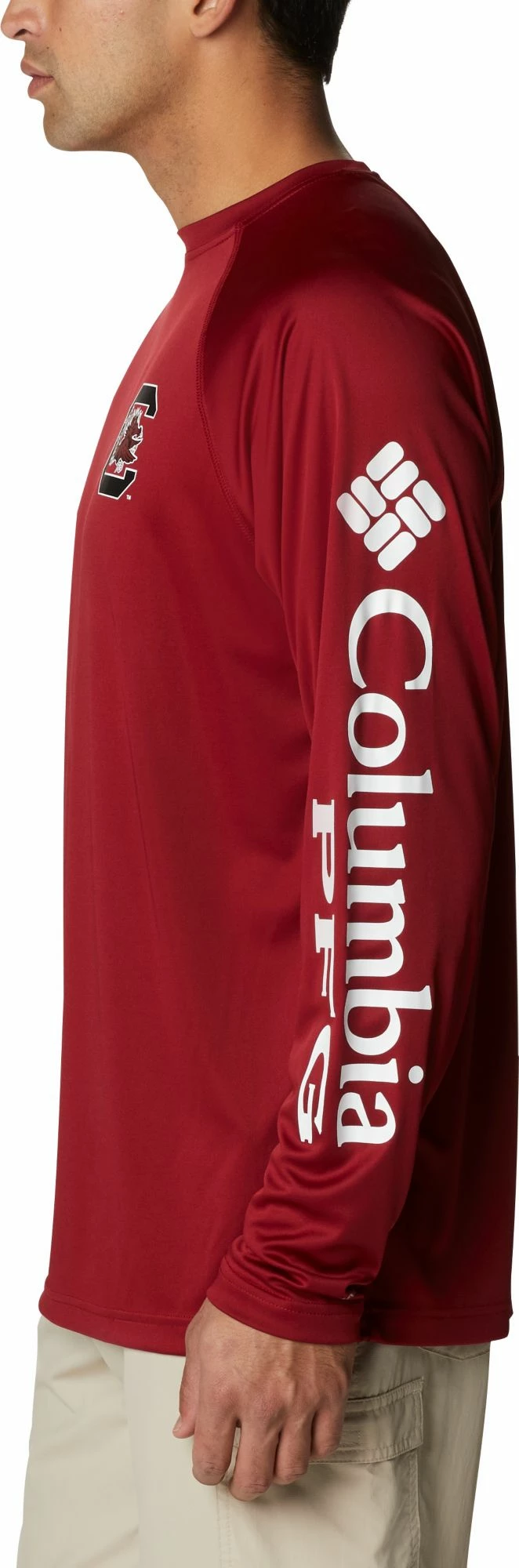 Discount π Columbia Men's South Carolina Gamecocks Garnet Terminal Tackle Long Sleeve T-Shirt π - Image 3