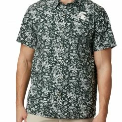 Best Pirce 🛒 Columbia Men's Michigan State Spartans Green Terminal Tackle Long Sleeve T-Shirt 🛒