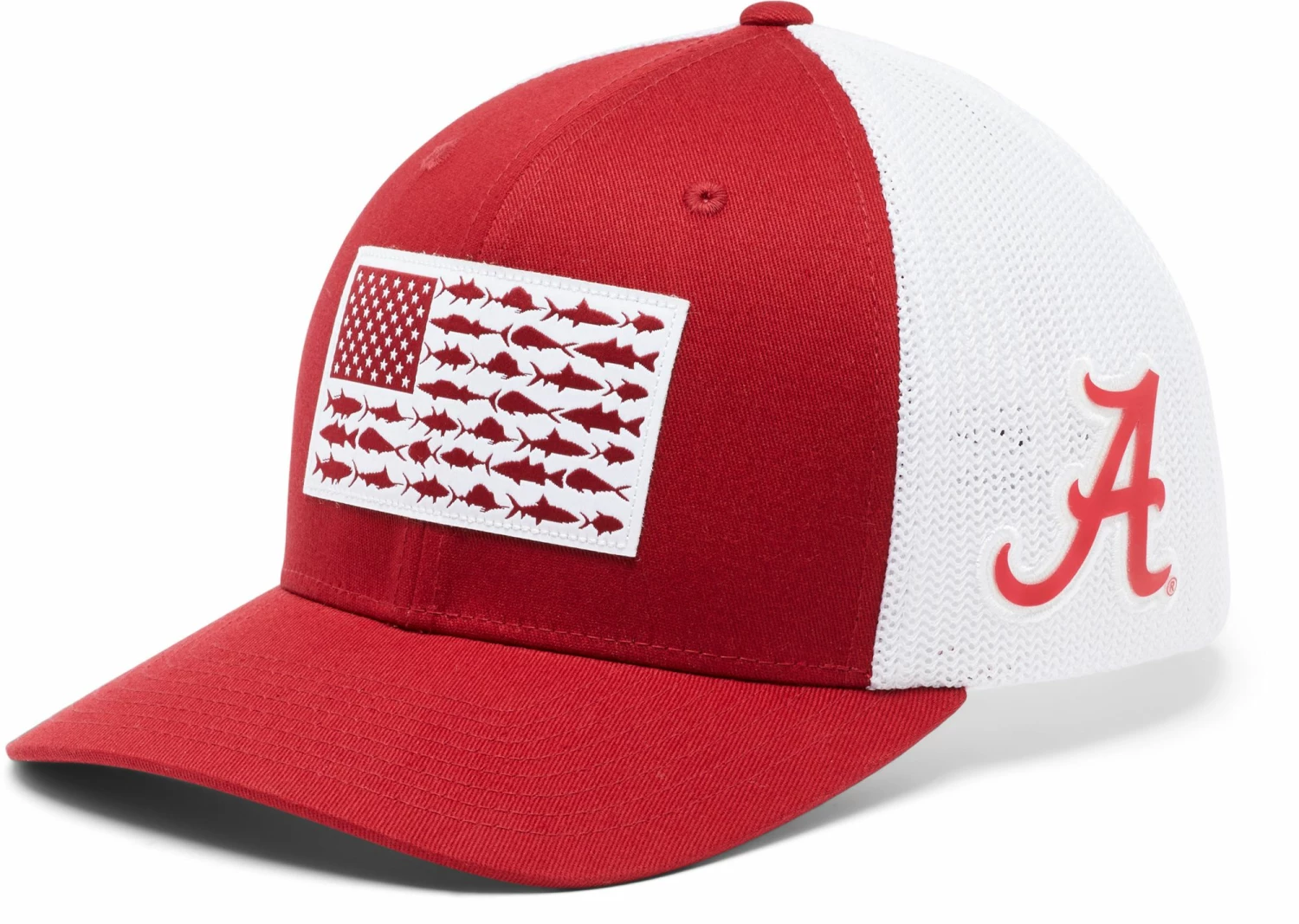 Promo βοΈ Columbia Men's Alabama Crimson Tide Crimson PFG Flag Mesh Fitted Hat π
