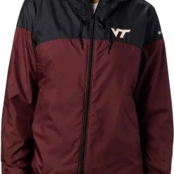 Promo ✨ Columbia 👩 Women's Virginia Tech Hokies Black/Maroon CLG Flash Forward Lined Jacket 👏