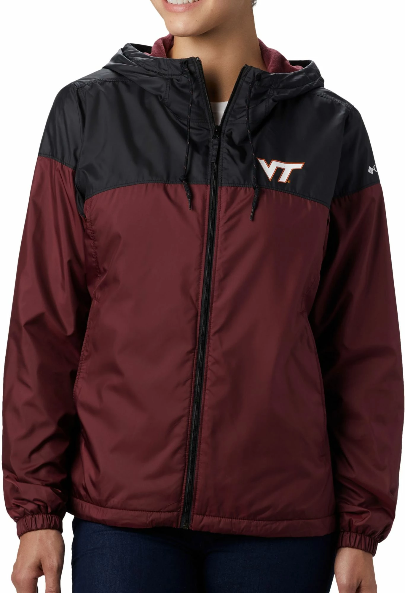 Promo β¨ Columbia π© Women's Virginia Tech Hokies Black/Maroon CLG Flash Forward Lined Jacket π