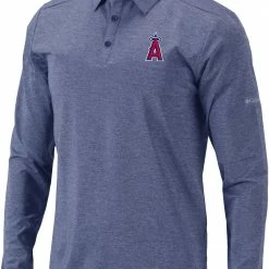 Buy ✔️ Columbia Men's Los Angeles Angels Navy Pin High Long Sleeve Polo ❤️