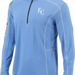 Hot Sale 🛒 Columbia Men's Kansas City Royals White Shotgun Quarter-Zip 👕 Shirt 🛒