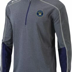 Hot Sale 🛒 Columbia Men's Milwaukee Brewers Navy Shotgun 2.0 Quarter-Zip 👚 Shirt 😉