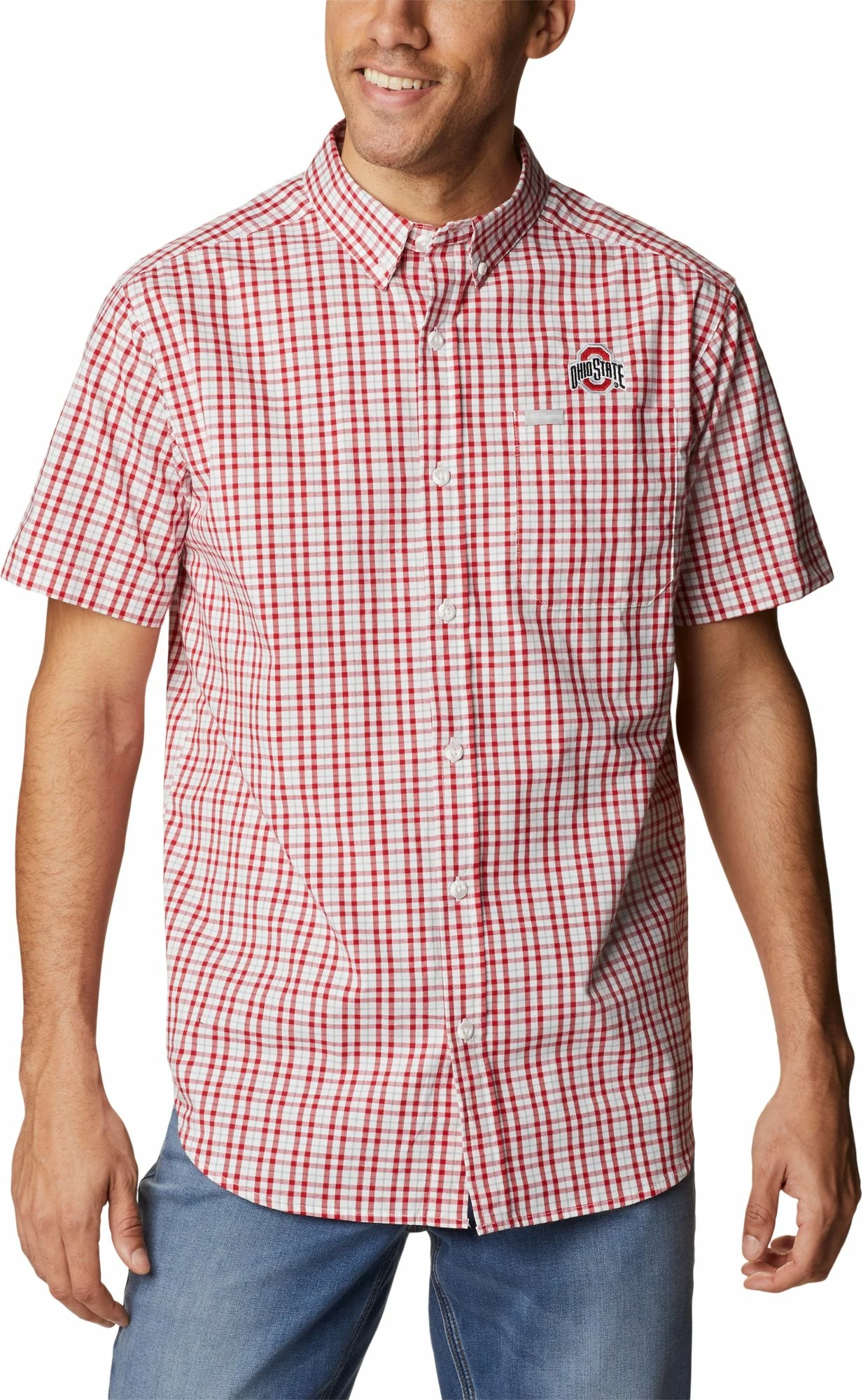 Coupon β Columbia Men's Ohio State Buckeyes Scarlet Rapid Rivers Button Down π Shirt βοΈ