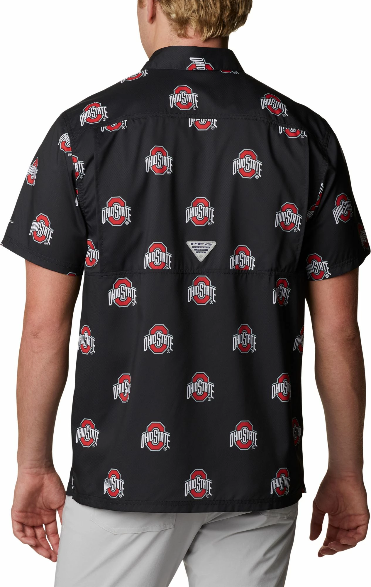 Deals π Columbia Men's Ohio State Buckeyes Black Slack Tide Button-Down π Shirt π - Image 3